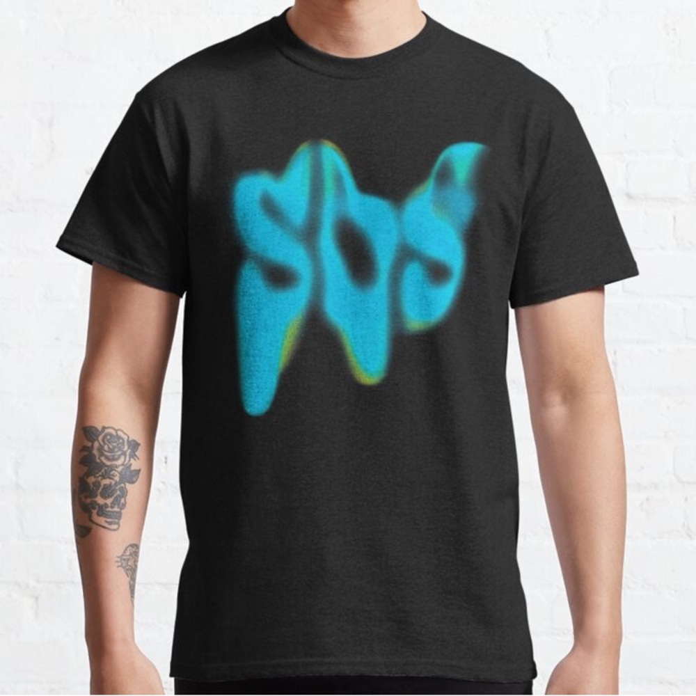 SZA (L) SOS Song Art T-Shirt: Black, Blue, Green Graffiti Graphic Tee